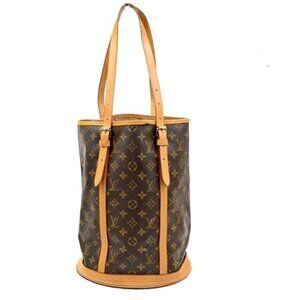 LOUIS VUITTON BUCKET GM Shoulder Tote Bag Monogram Leather Brown M42236 30CA480